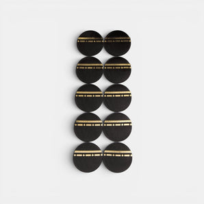 Galeries d'Orient Lot de 10 stickers ronds noirs avec motif doré Hajj et Omra, idéal pour la décoration.